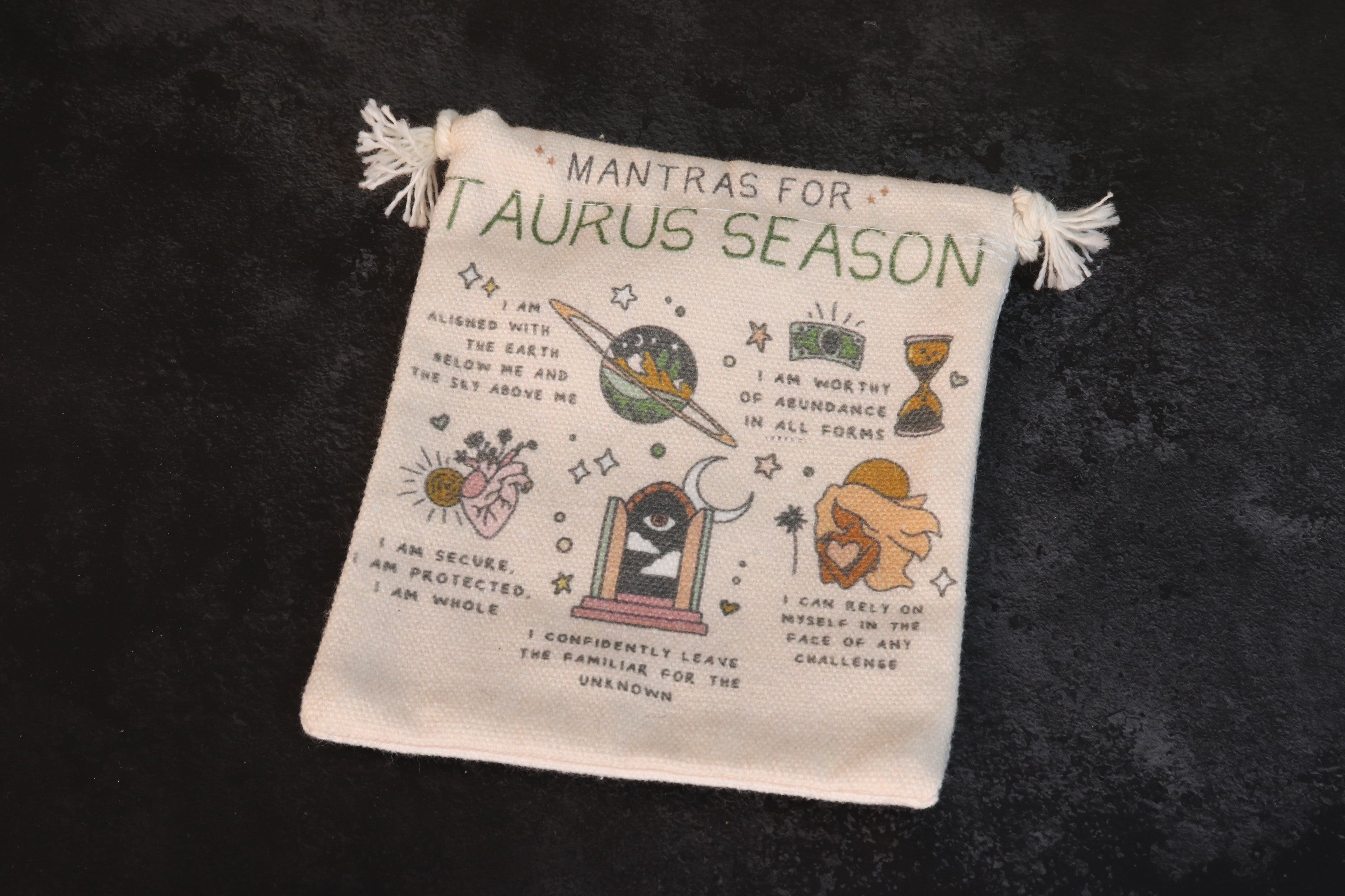 Zodiac Mantra Burlap Bag