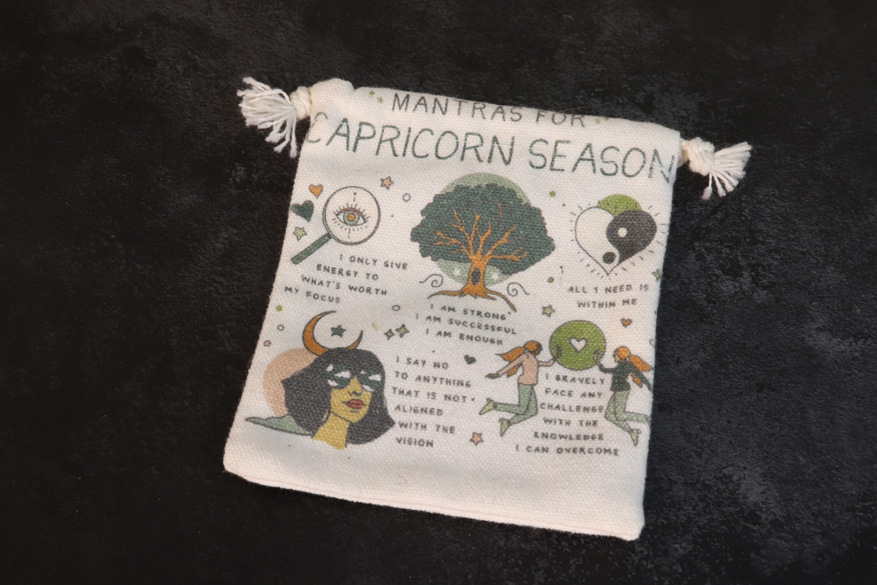 Zodiac Mantra Burlap Bag