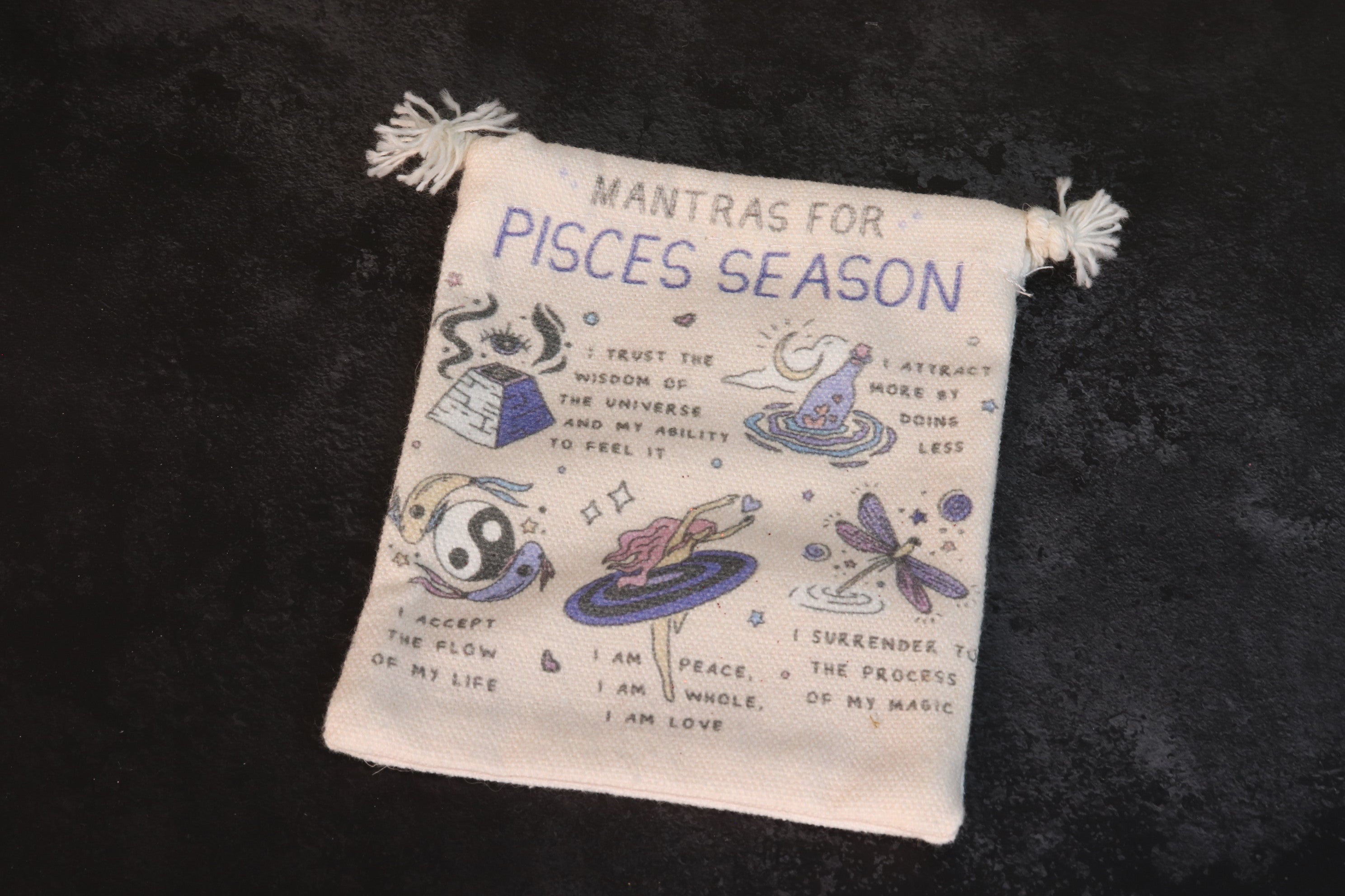 Zodiac Mantra Burlap Bag
