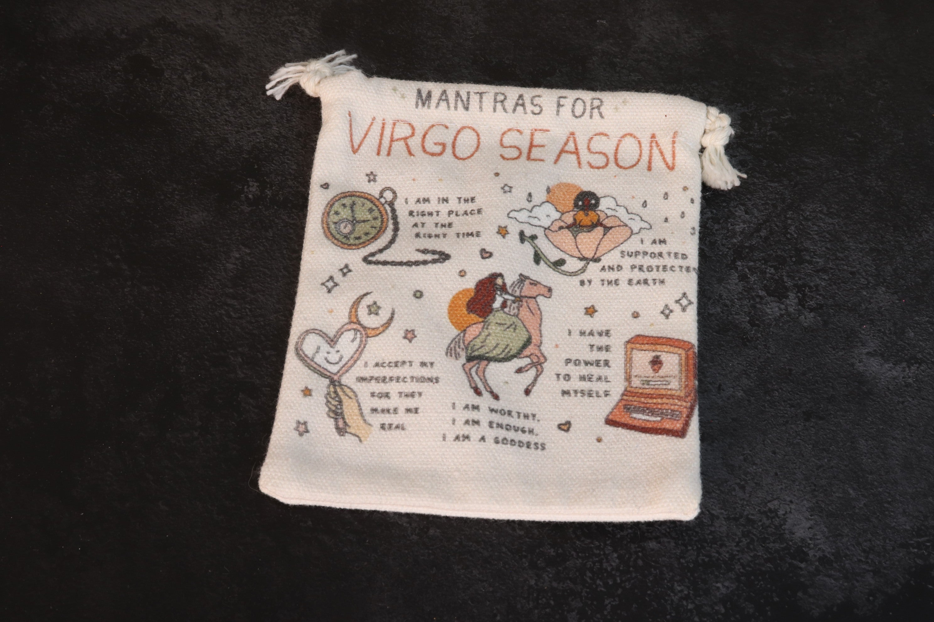 Zodiac Mantra Burlap Bag