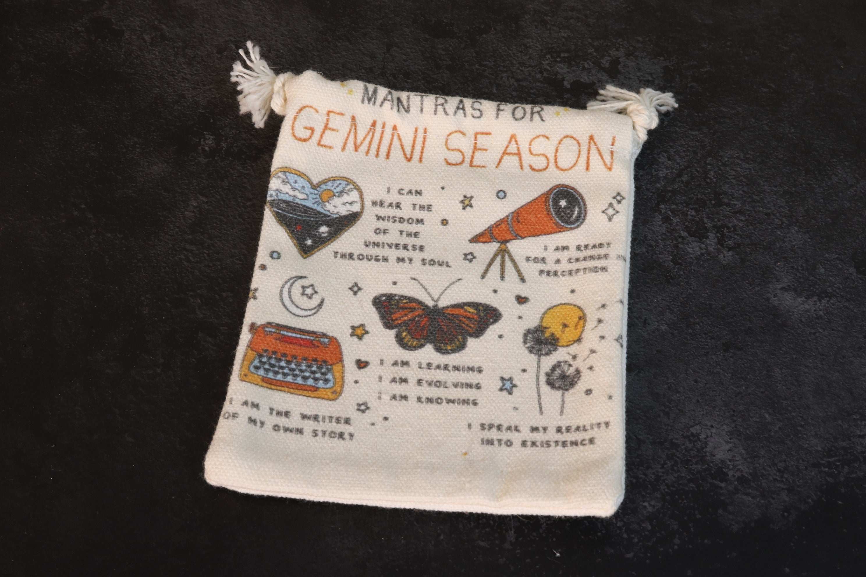 Zodiac Mantra Burlap Bag