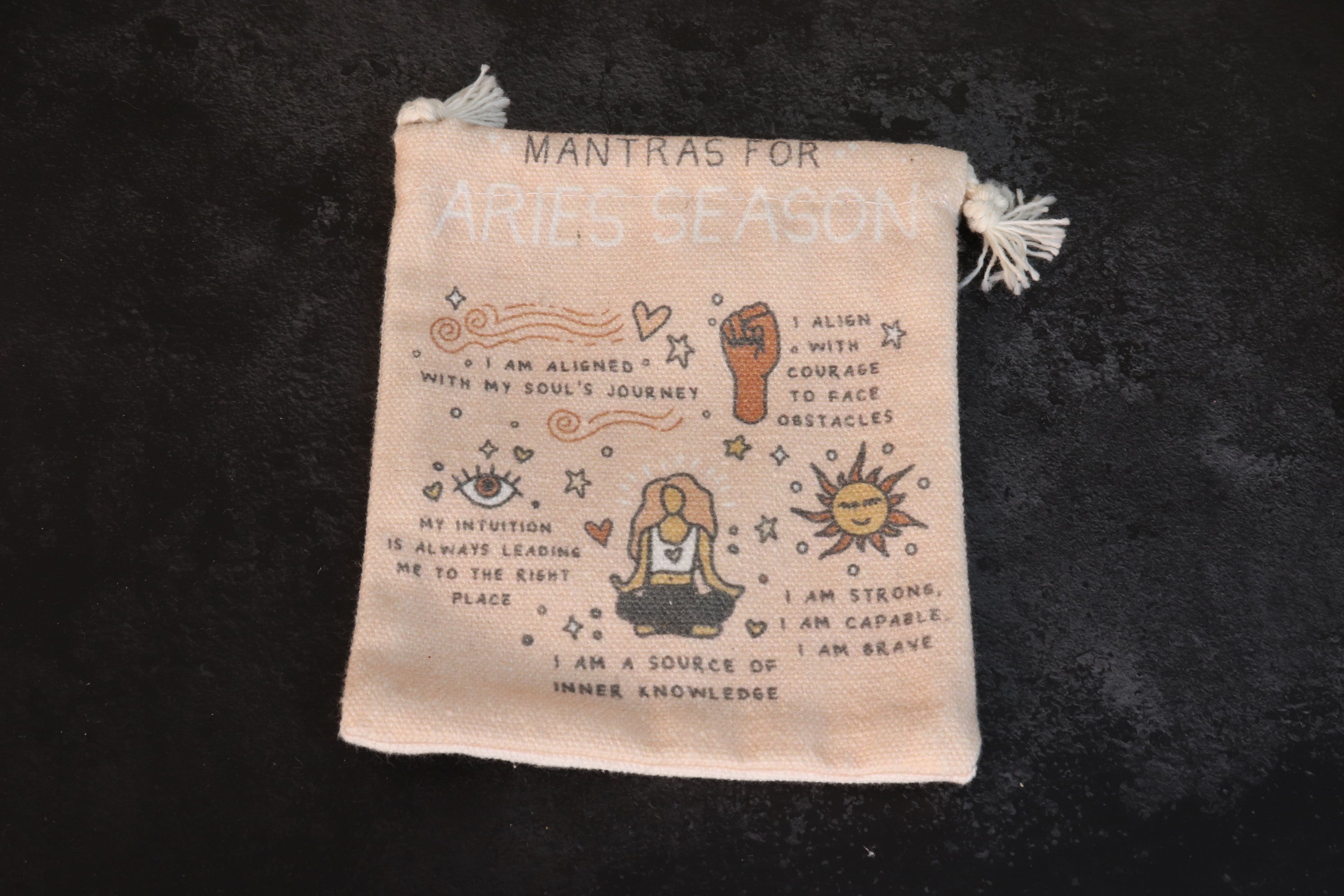 Zodiac Mantra Burlap Bag