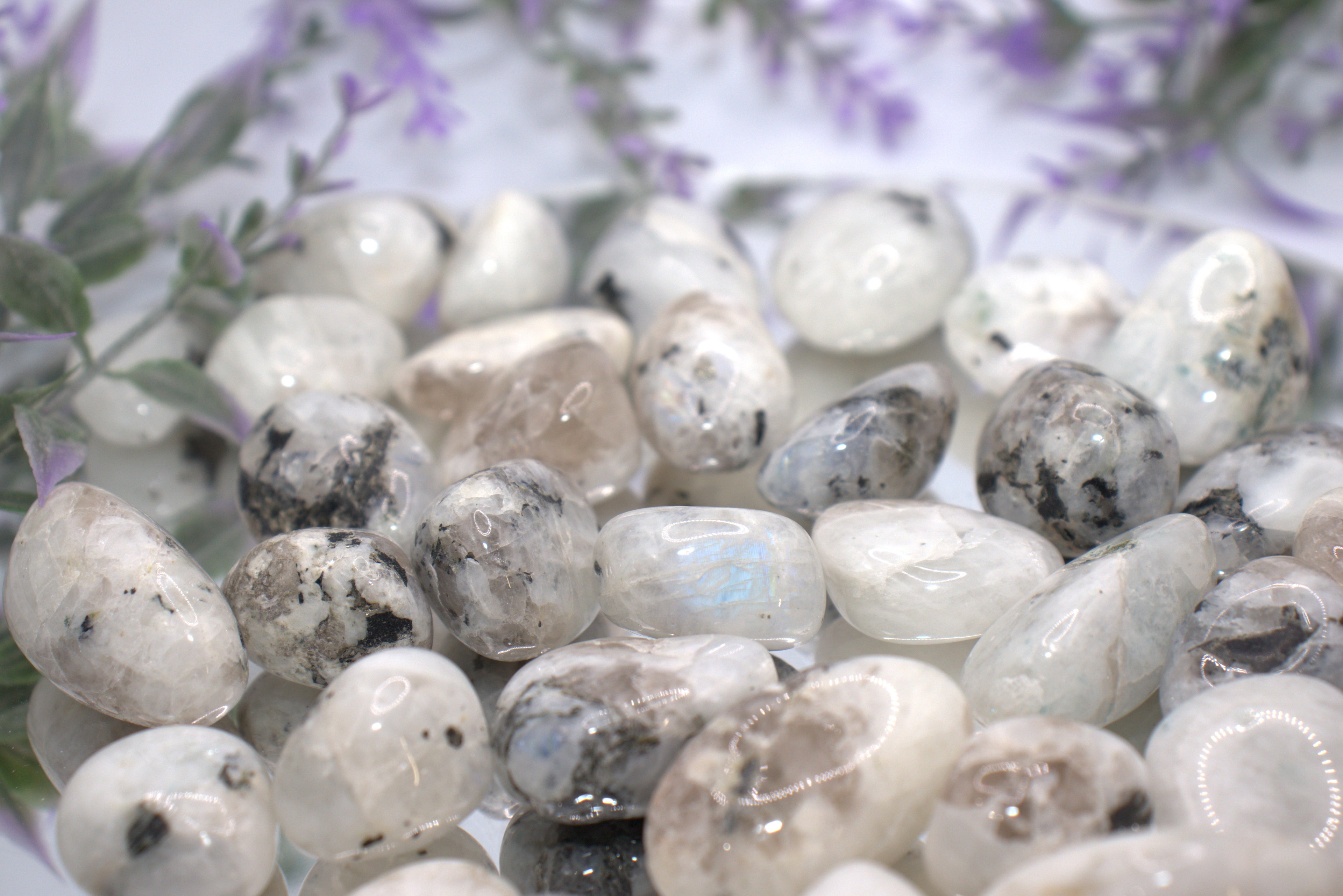 Rainbow Moonstone Tumbles
