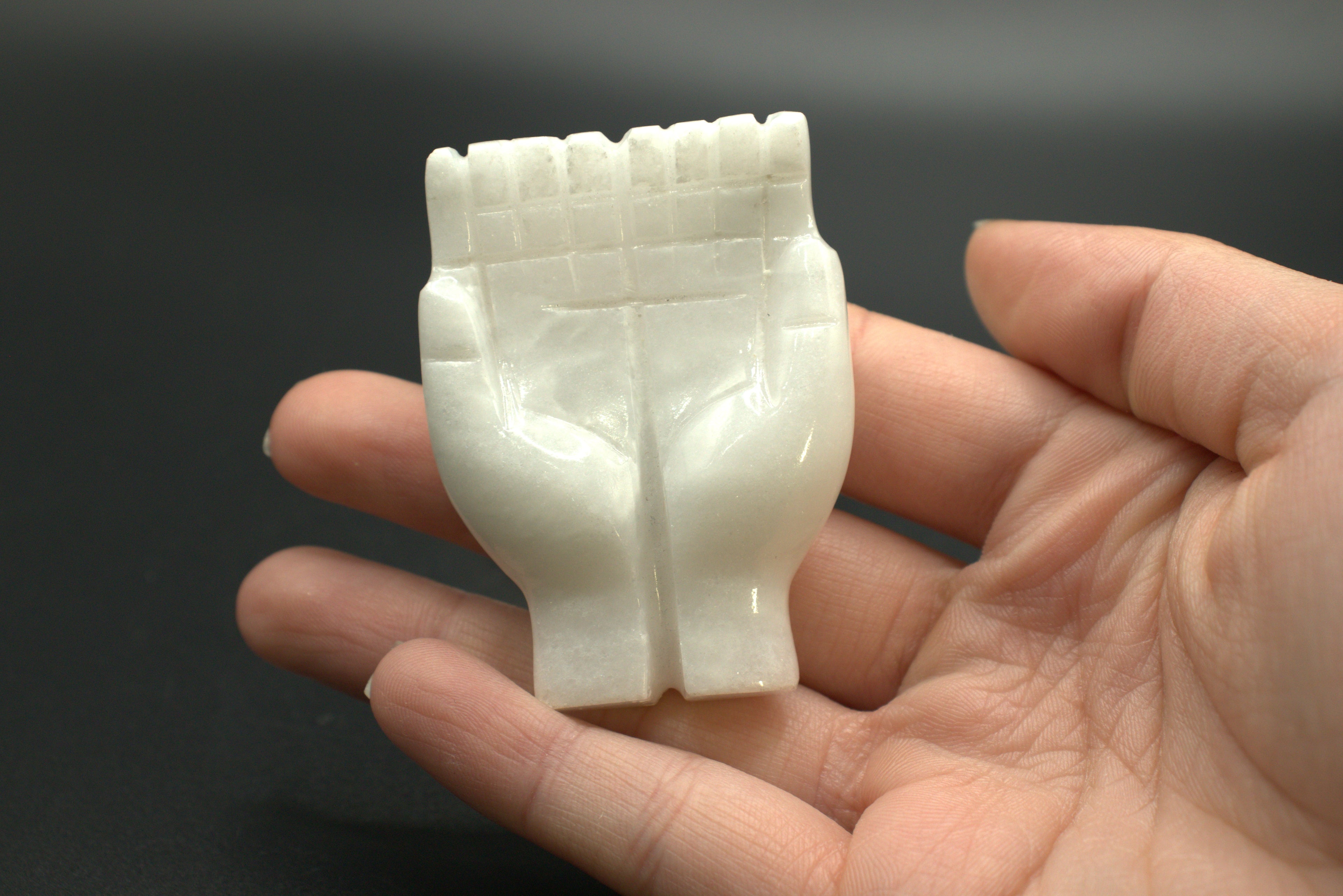 White Calcite Hand