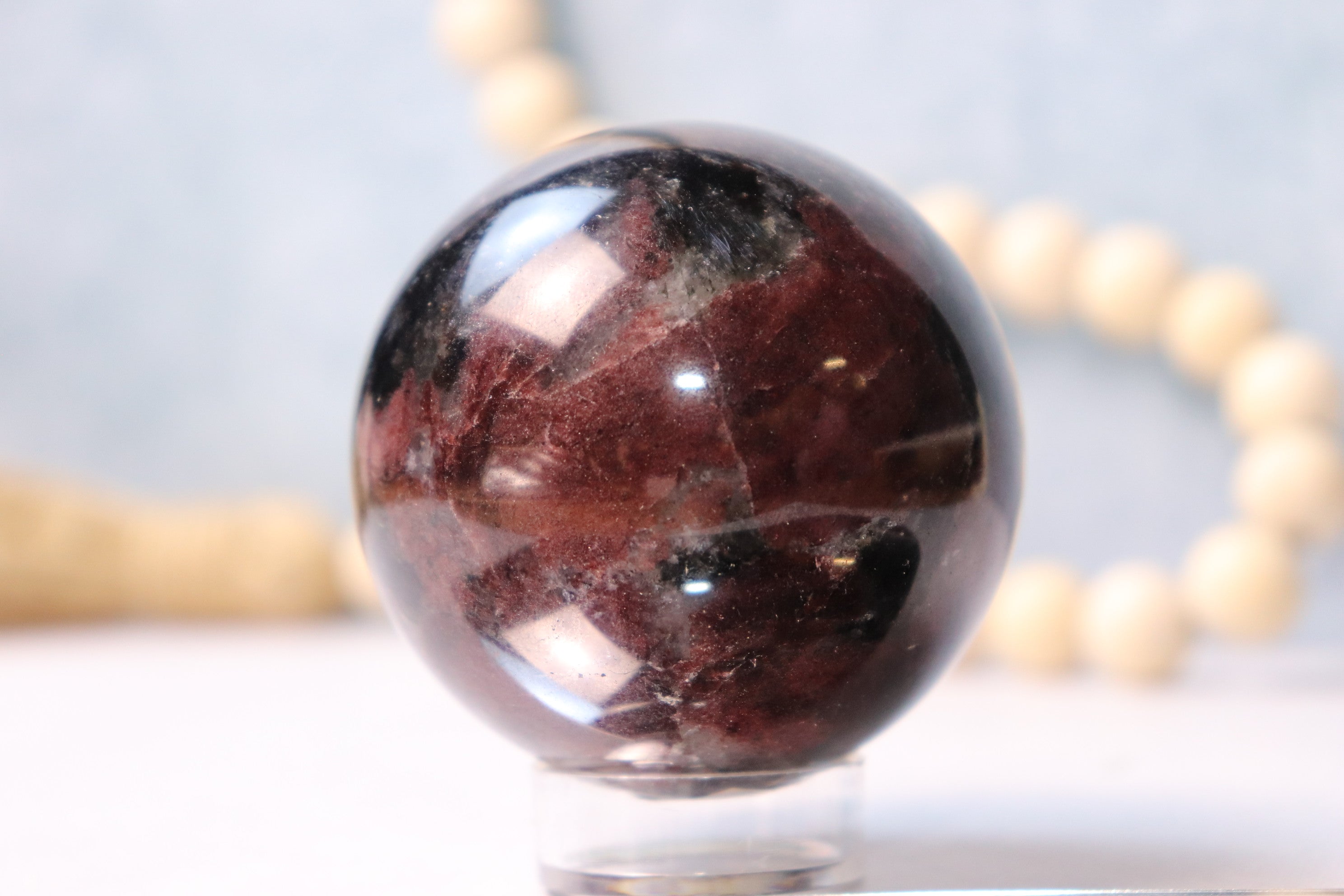 Garnet Arfvedsonite Sphere