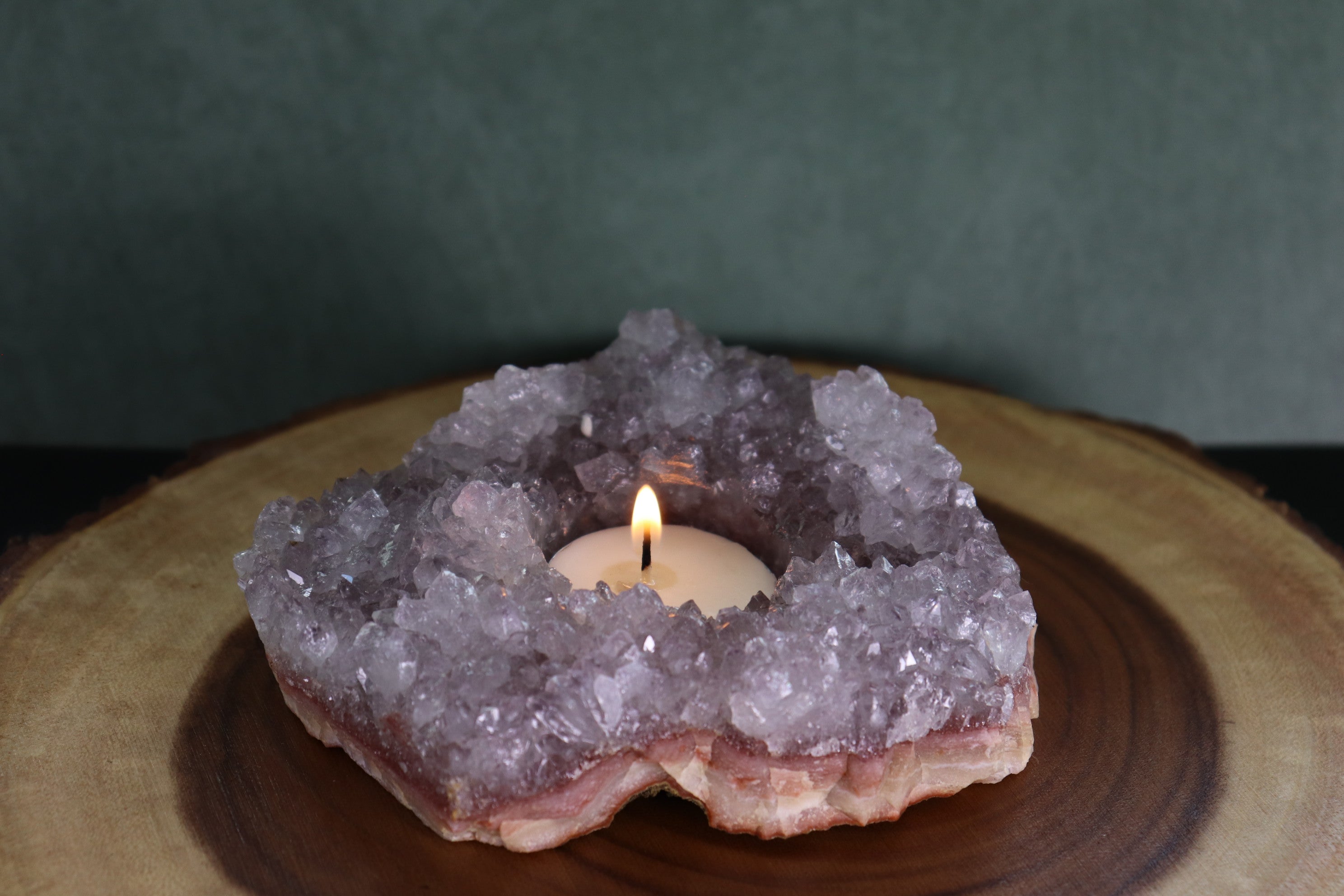 Amethyst Tea Candle Holder