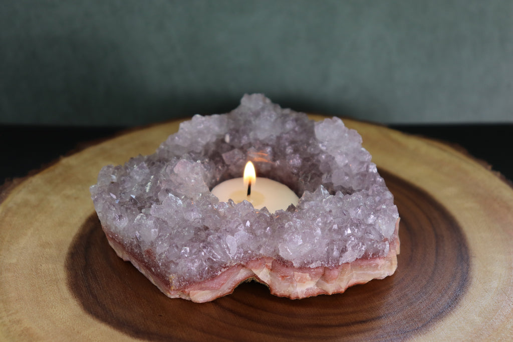 Amethyst Tea Candle Holder