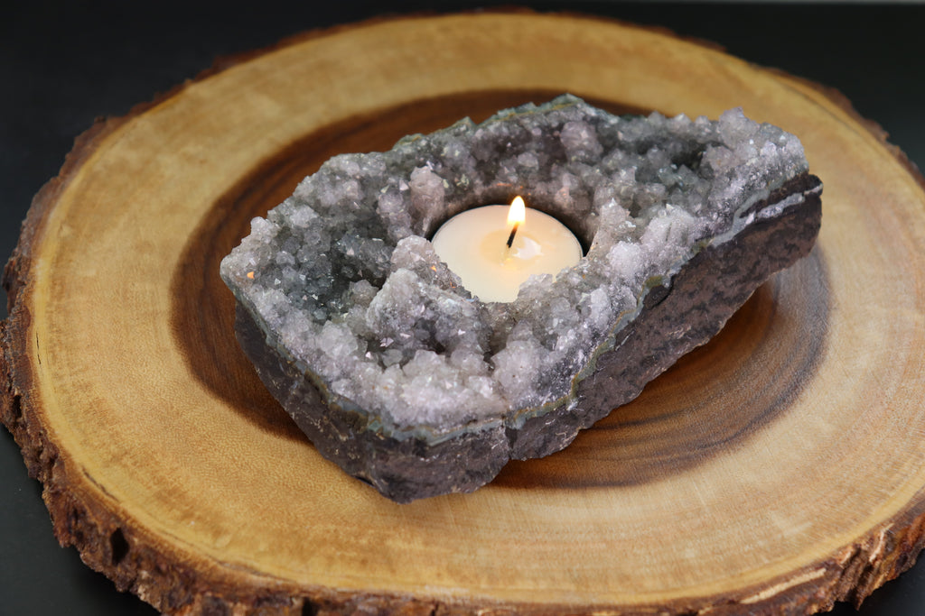 Amethyst Tea Candle Holder