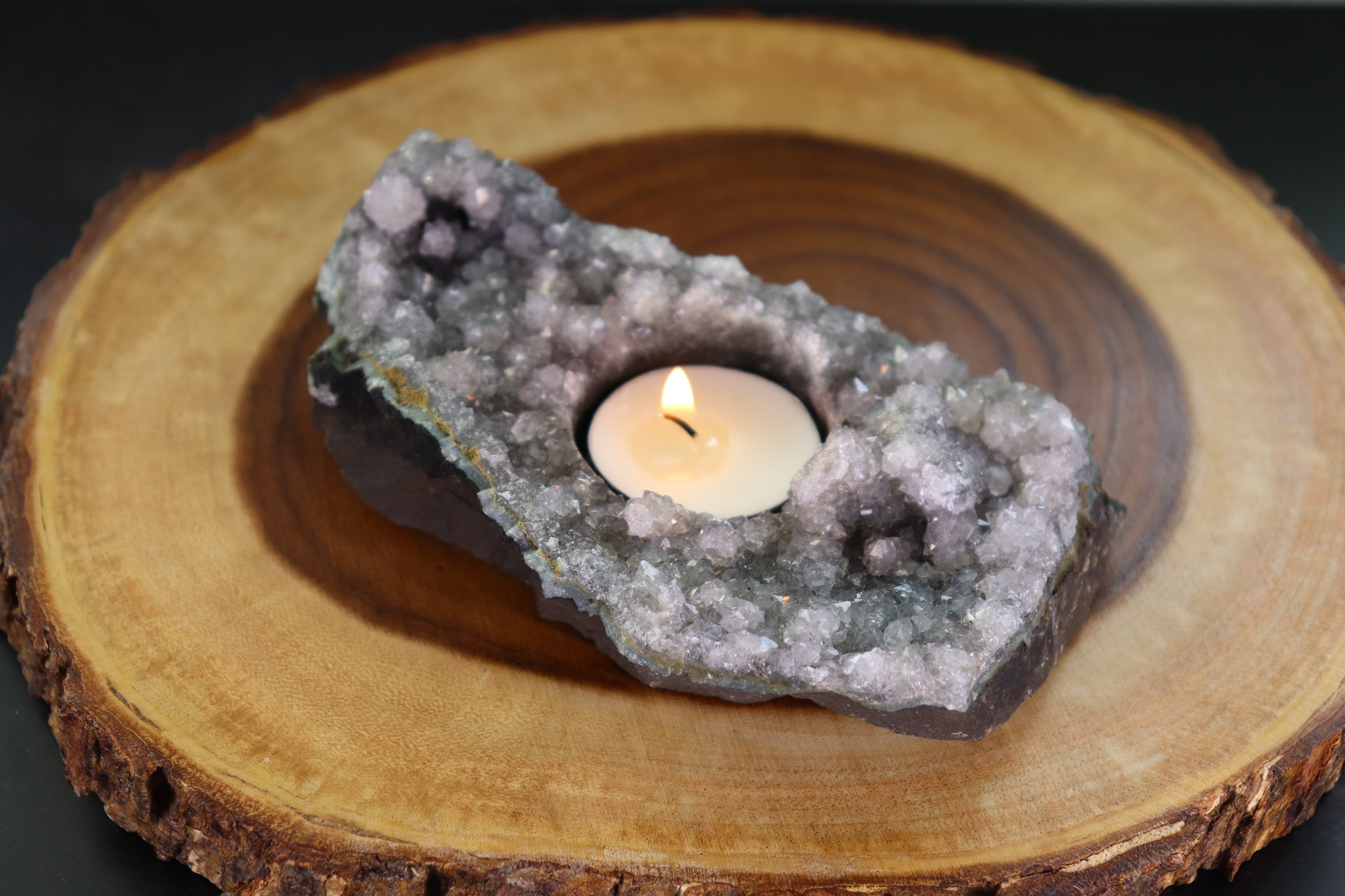 Amethyst Tea Candle Holder