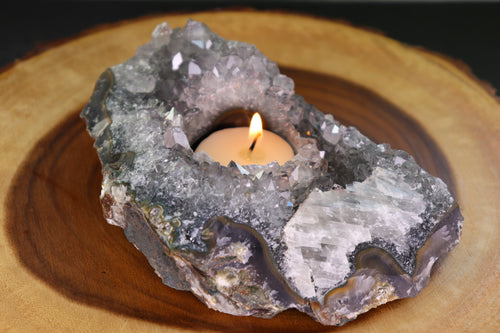 Amethyst & Calcite Tea Candle Holder