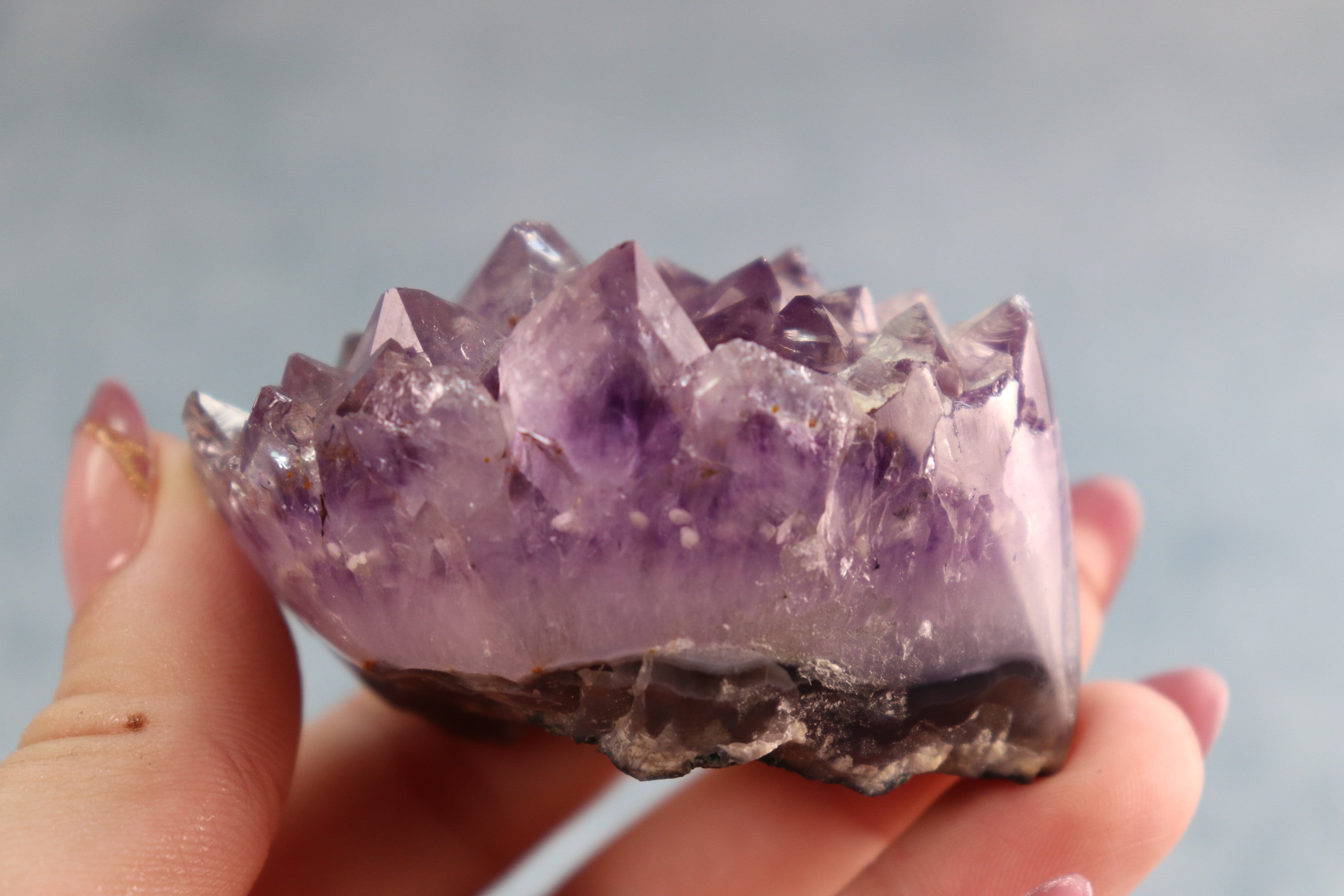 Amethyst Cluster On Moss Agate