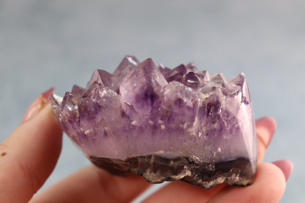 Amethyst Cluster On Moss Agate