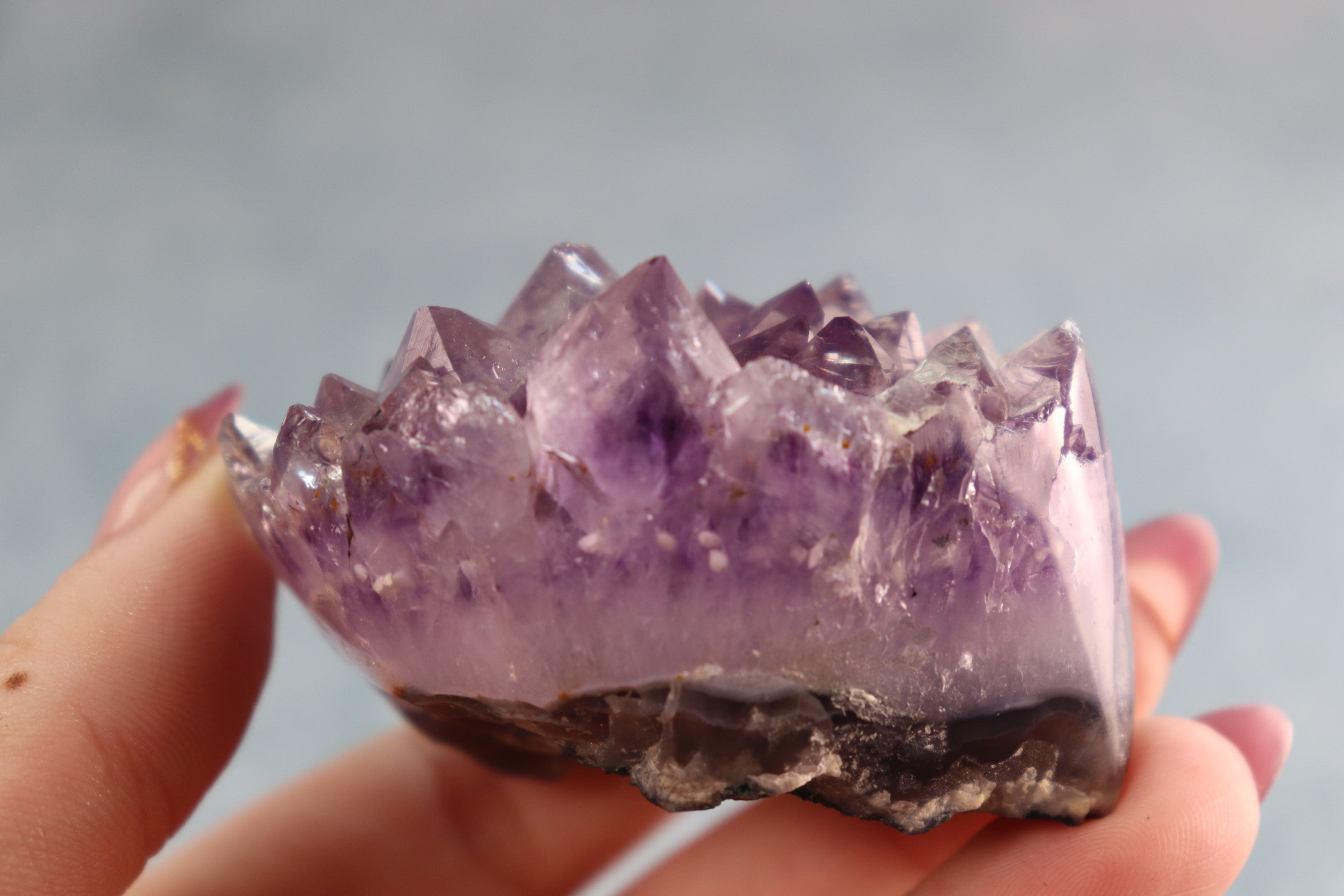 Amethyst Cluster On Moss Agate