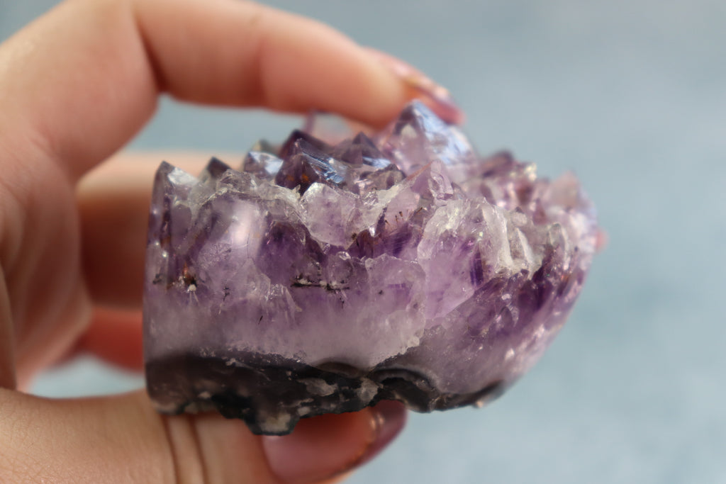 Amethyst Cluster On Moss Agate
