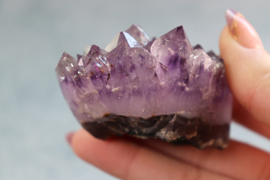 Amethyst Cluster On Moss Agate