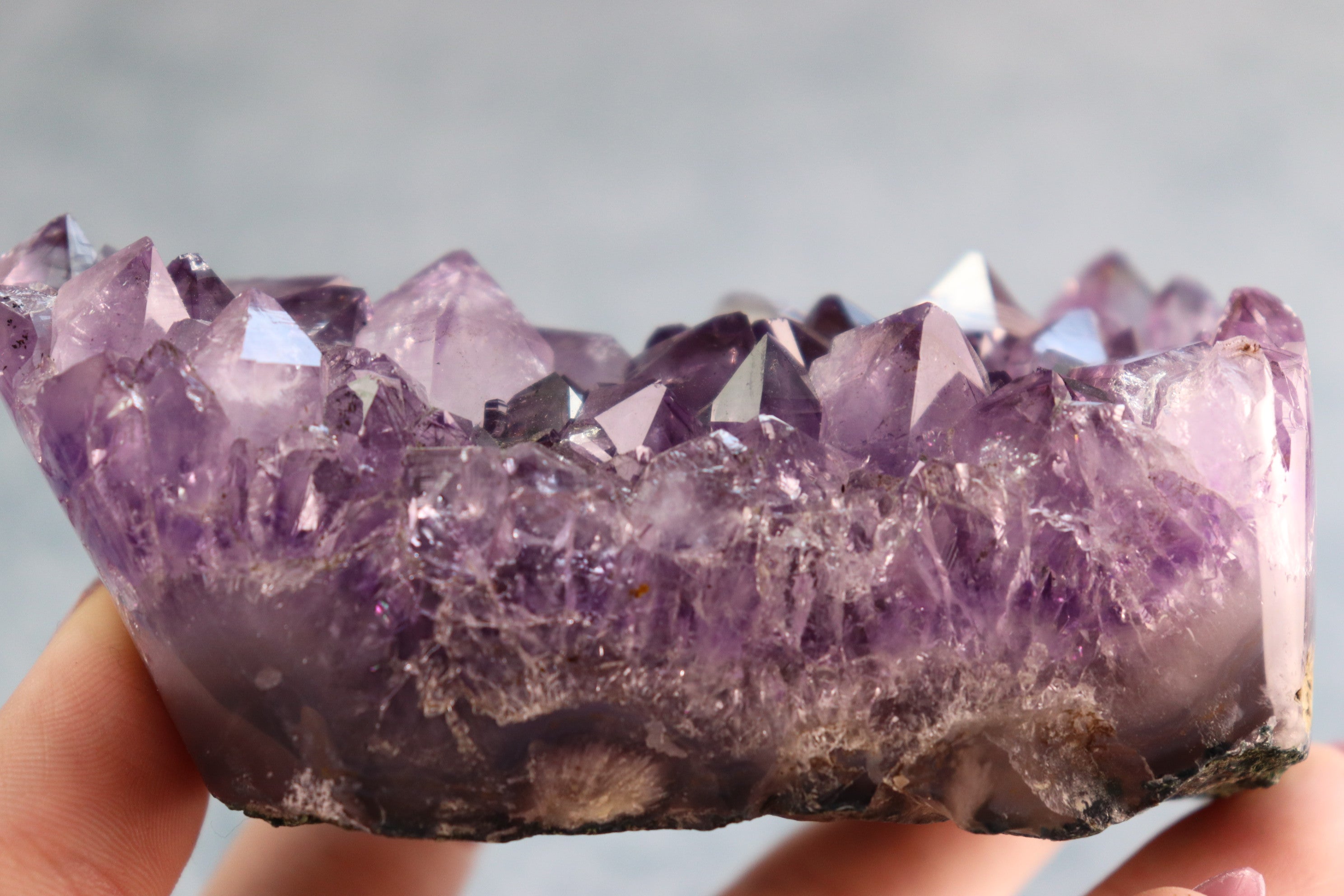Amethyst Cluster On Moss Agate