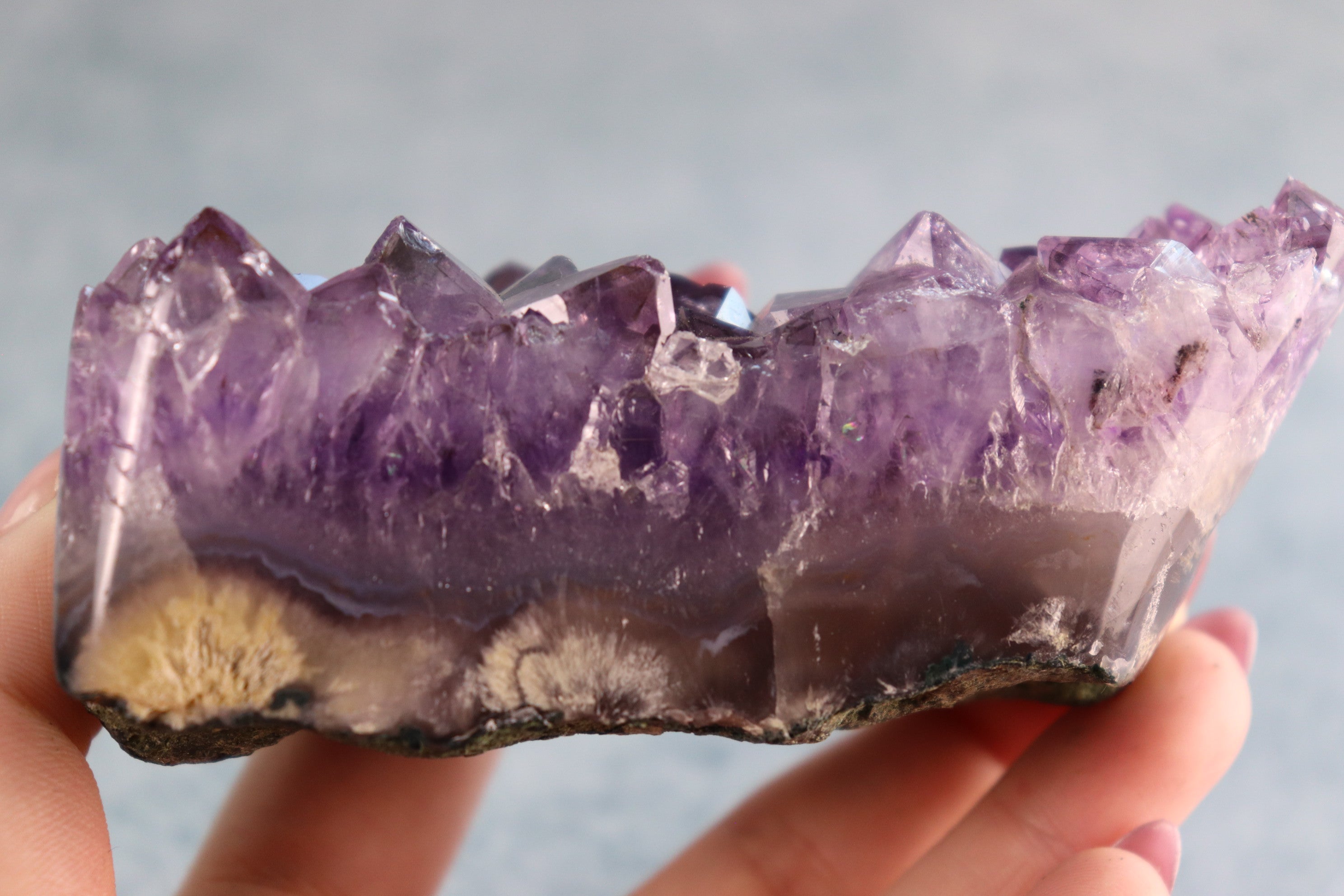 Amethyst Cluster On Moss Agate