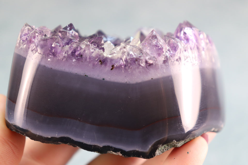 Amethyst Cluster on Moss Agate