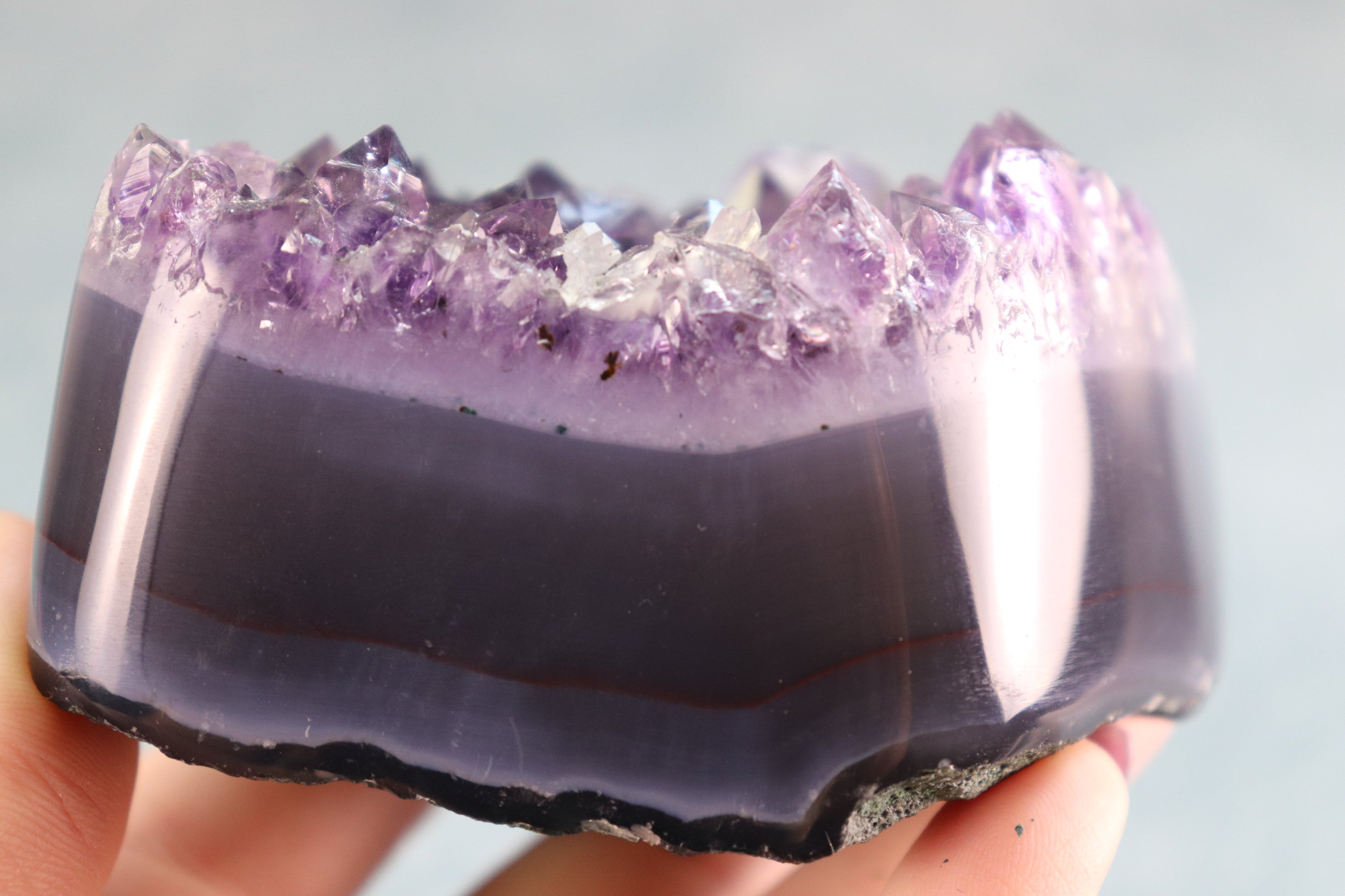 Amethyst Cluster on Moss Agate