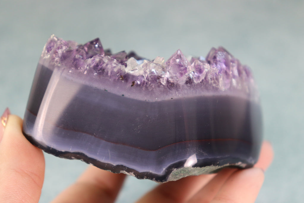 Amethyst Cluster on Moss Agate