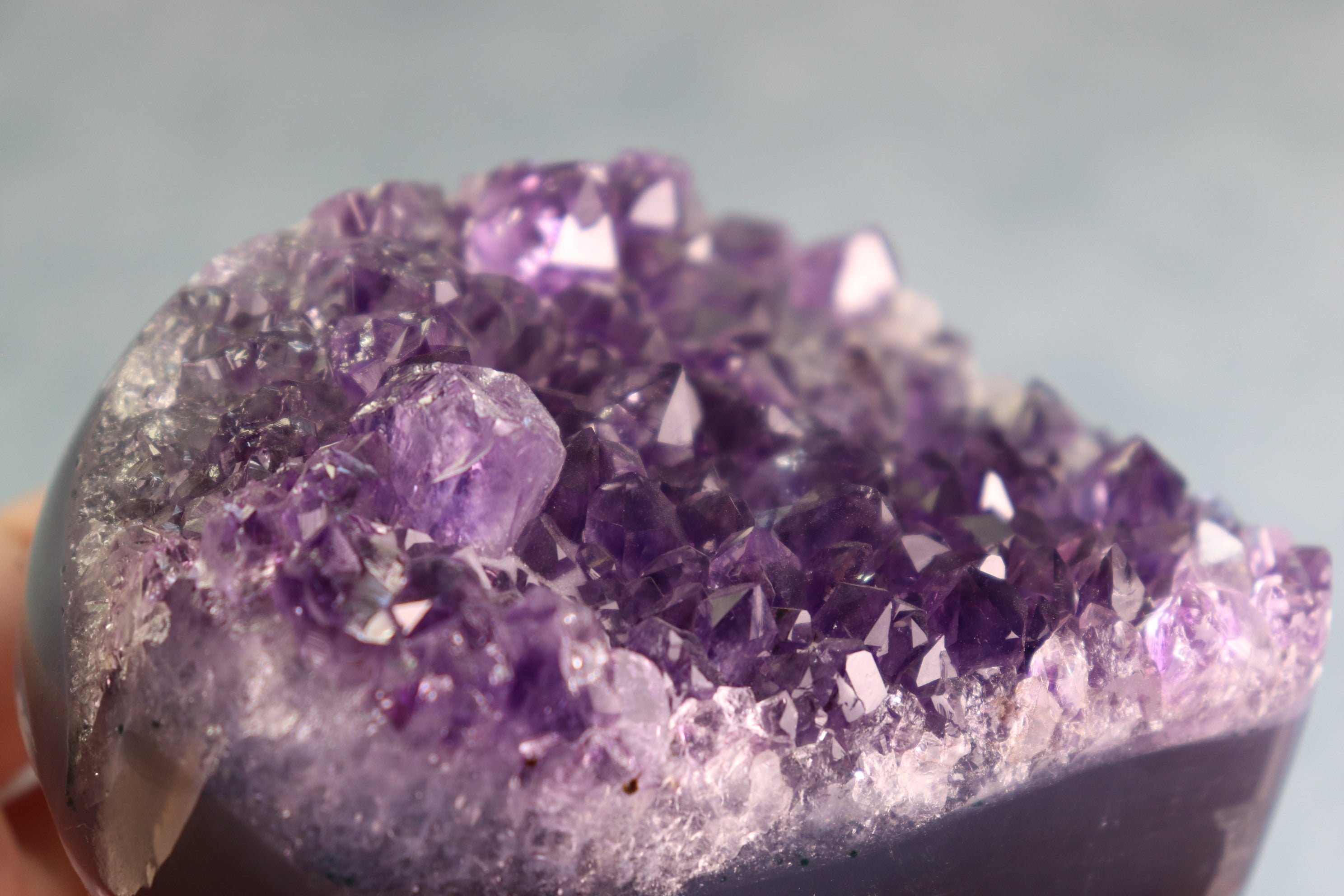 Amethyst Cluster on Moss Agate
