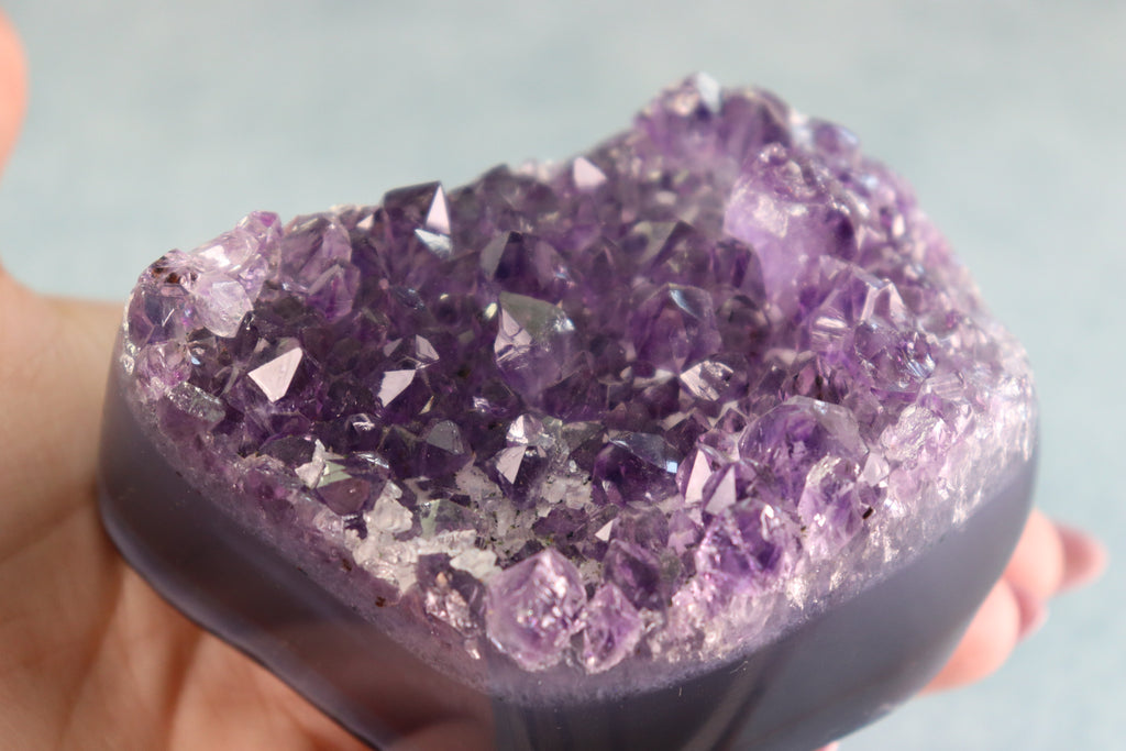 Amethyst Cluster on Moss Agate