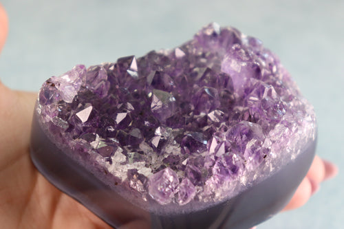 Amethyst Cluster on Moss Agate