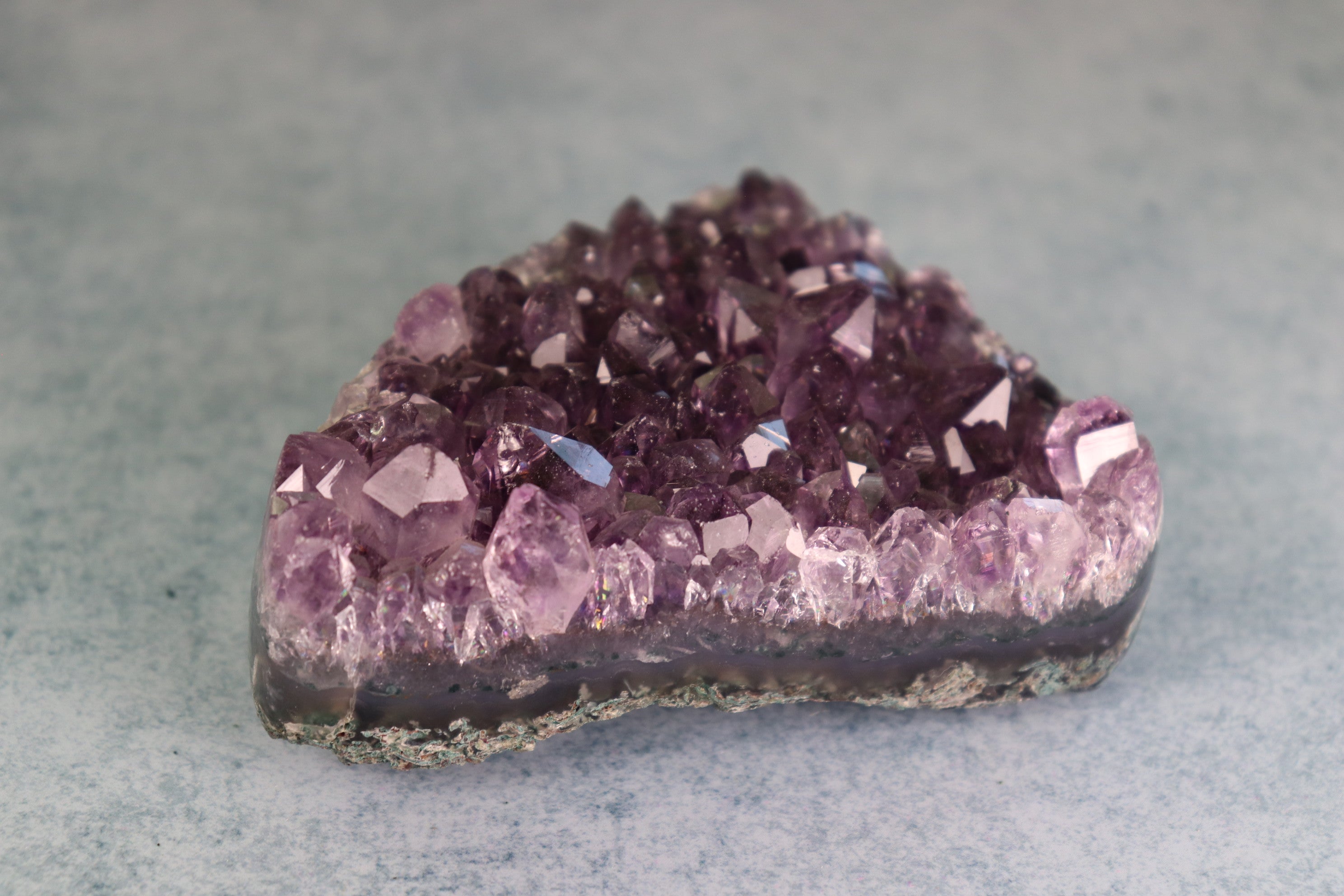 Amethyst Cluster on Moss Agate
