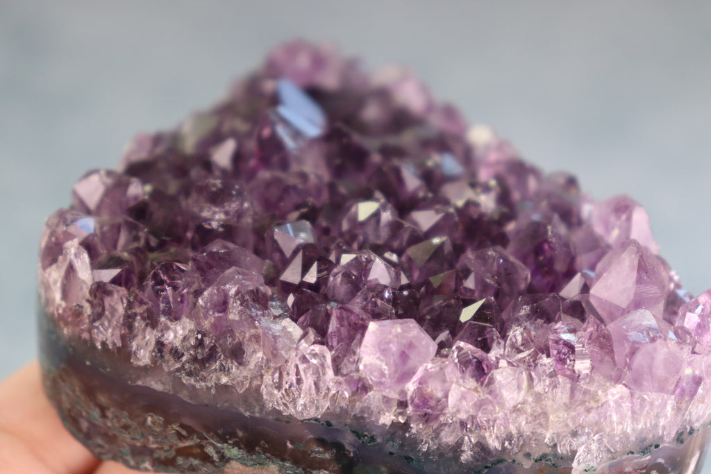 Amethyst Cluster on Moss Agate