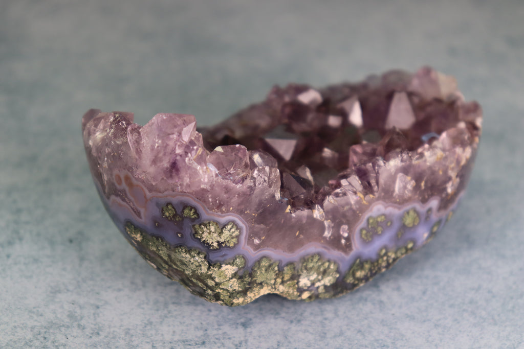 Amethyst Moss Agate Cluster