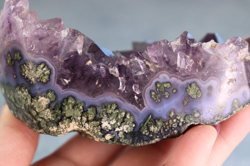 Amethyst Moss Agate Cluster