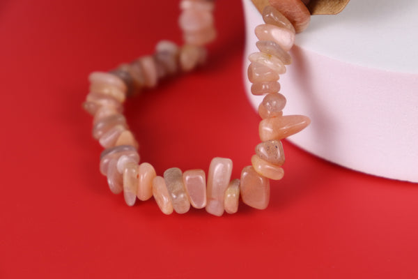 Peach Moonstone Chip Bracelet