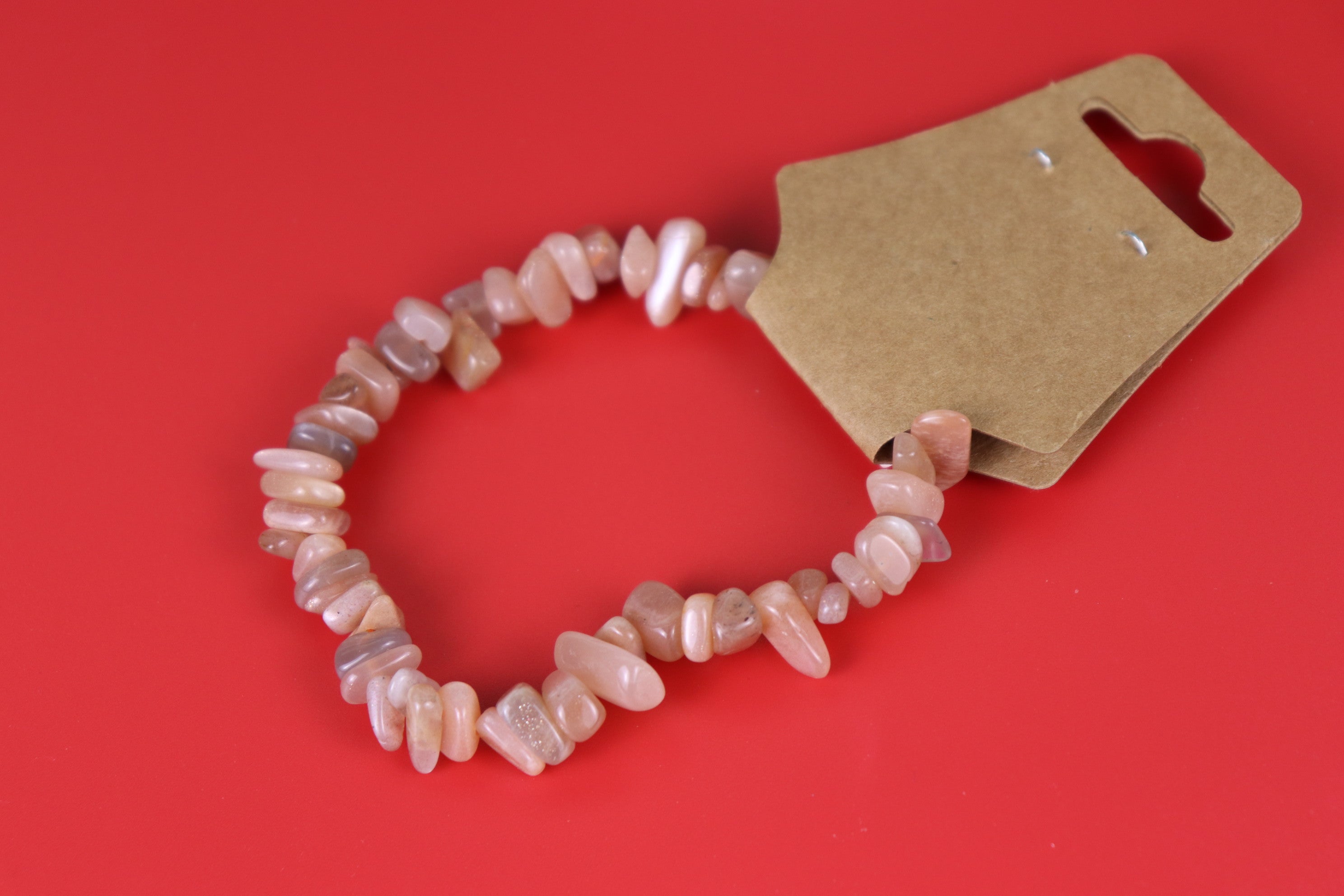 Peach Moonstone Chip Bracelet