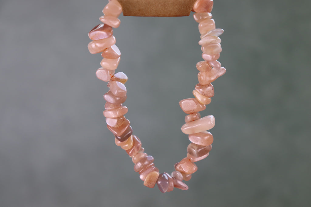 Peach Moonstone Chip Bracelet