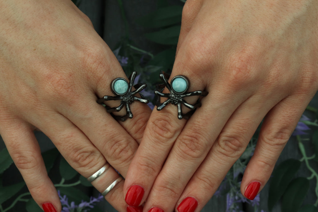 Larimar Spider Ring