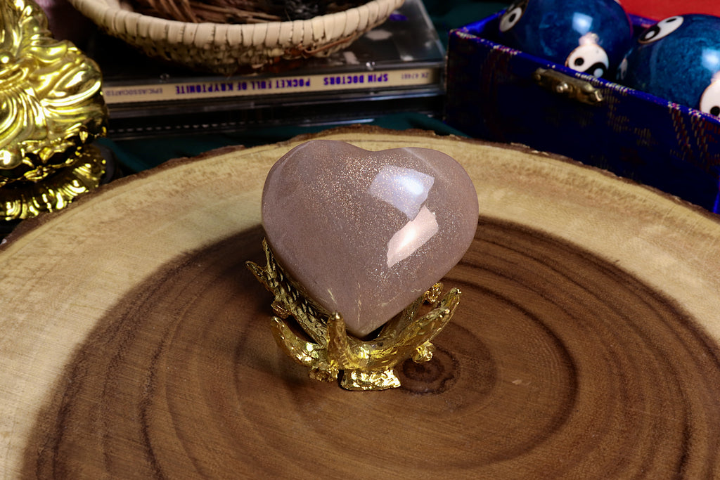 Peach Sunstone Heart