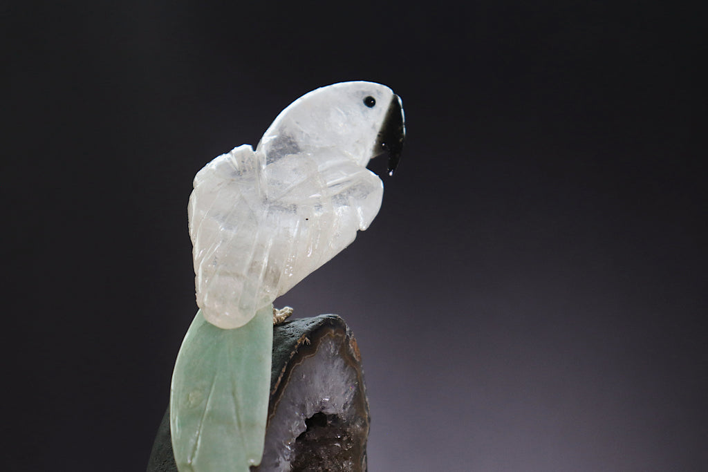 Quartz & Aventurine Bird on Amethyst Base