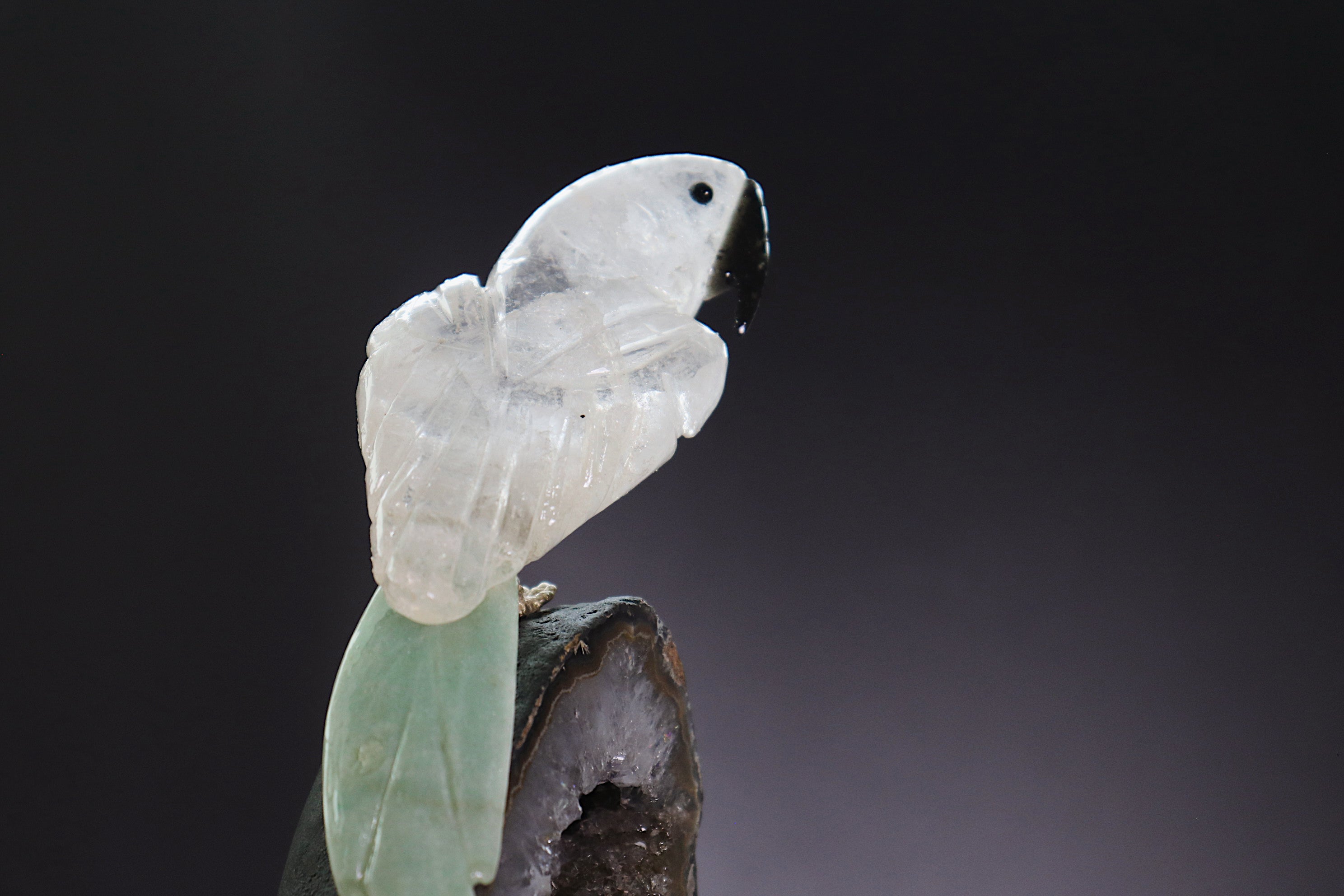 Quartz & Aventurine Bird on Amethyst Base