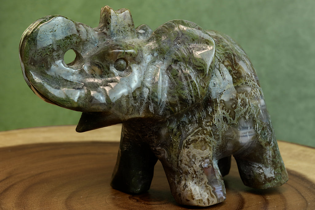 Moss Agate Elephant