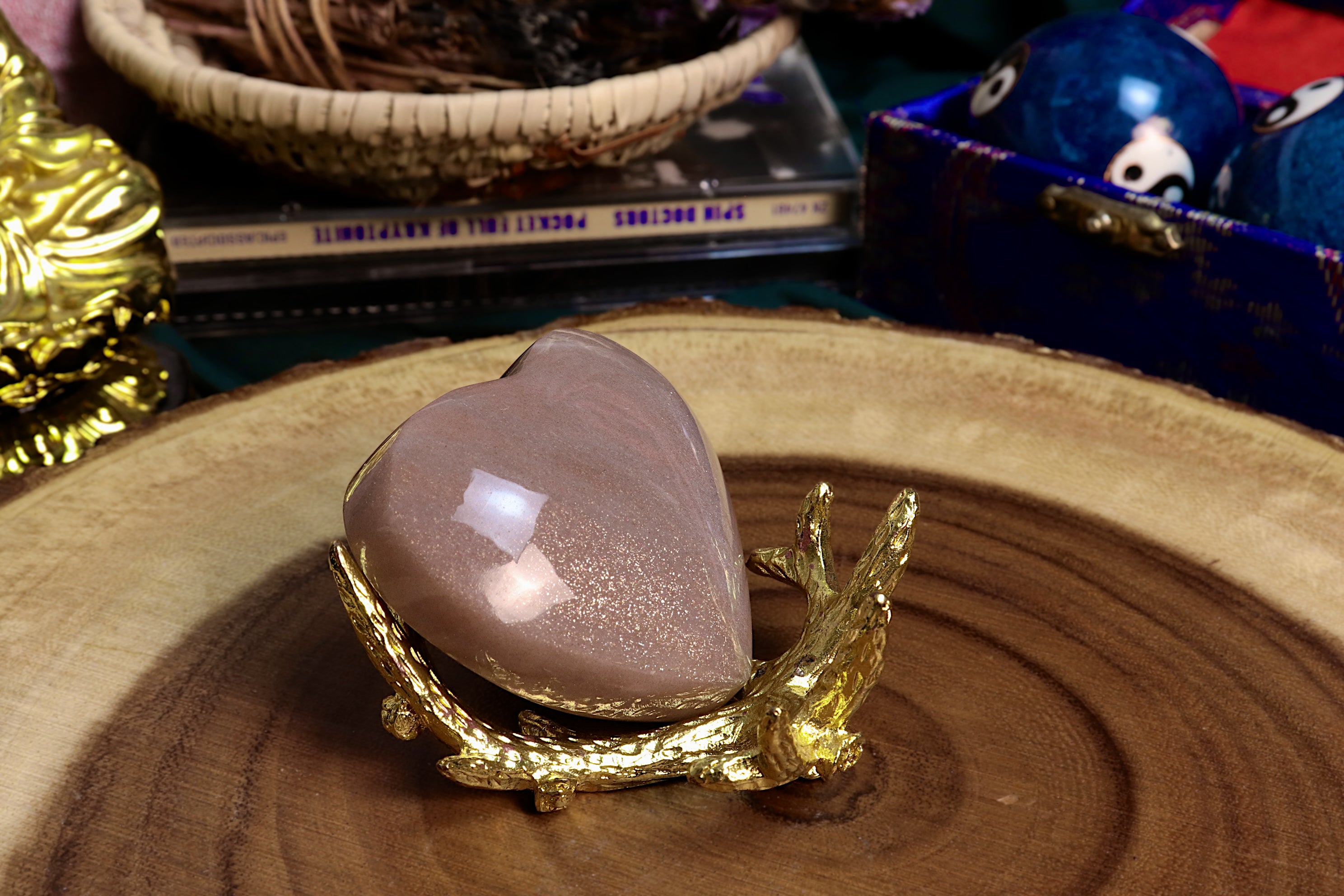 Peach Sunstone Heart