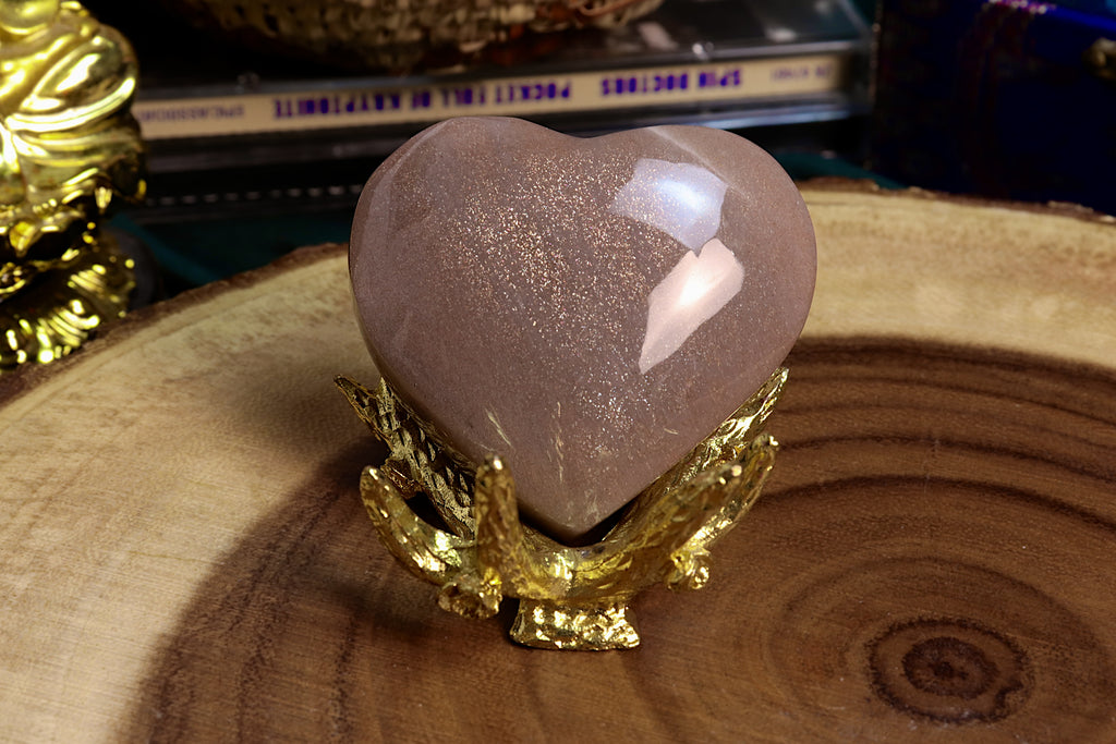 Peach Sunstone Heart