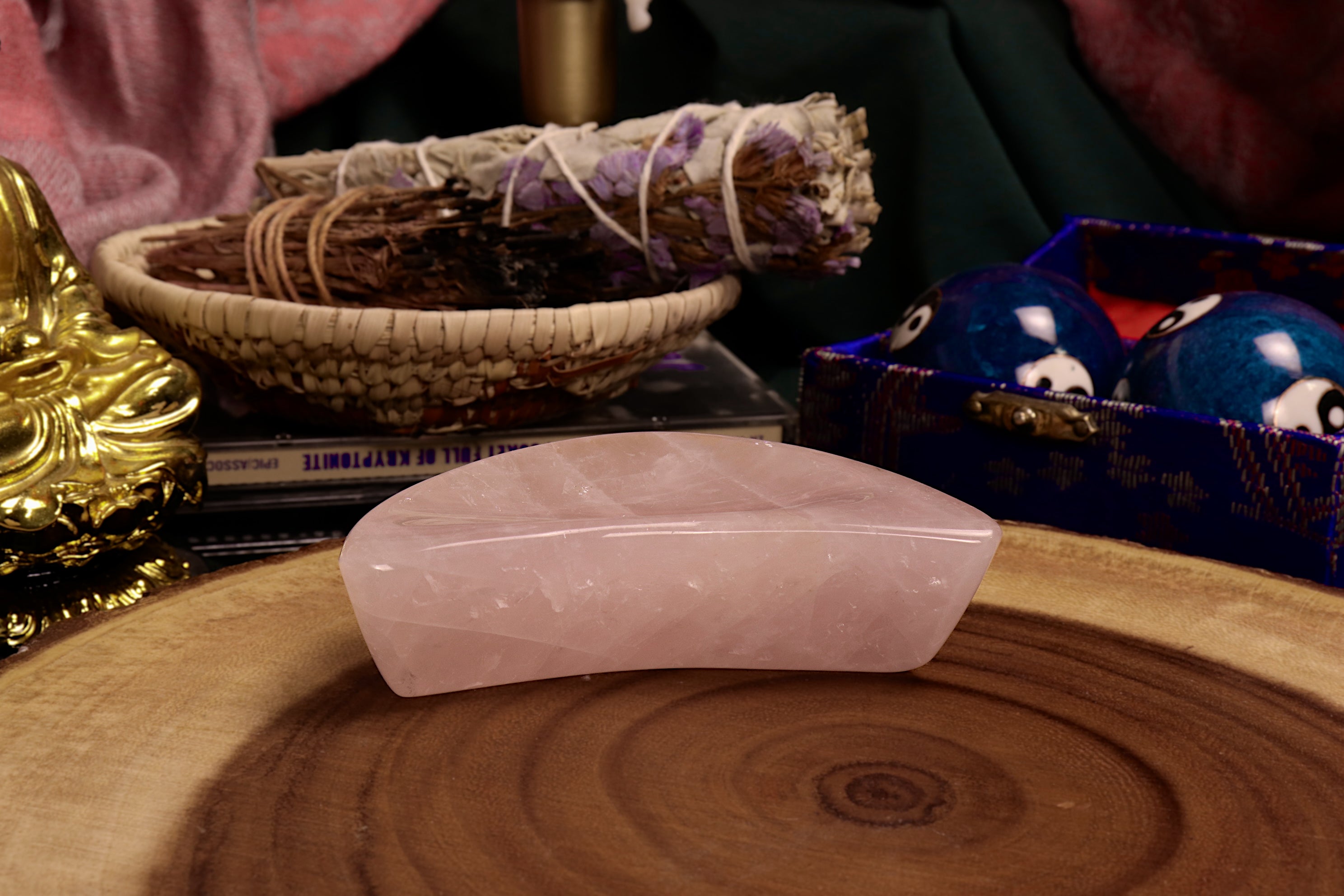 Rose Quartz Moon Bowl