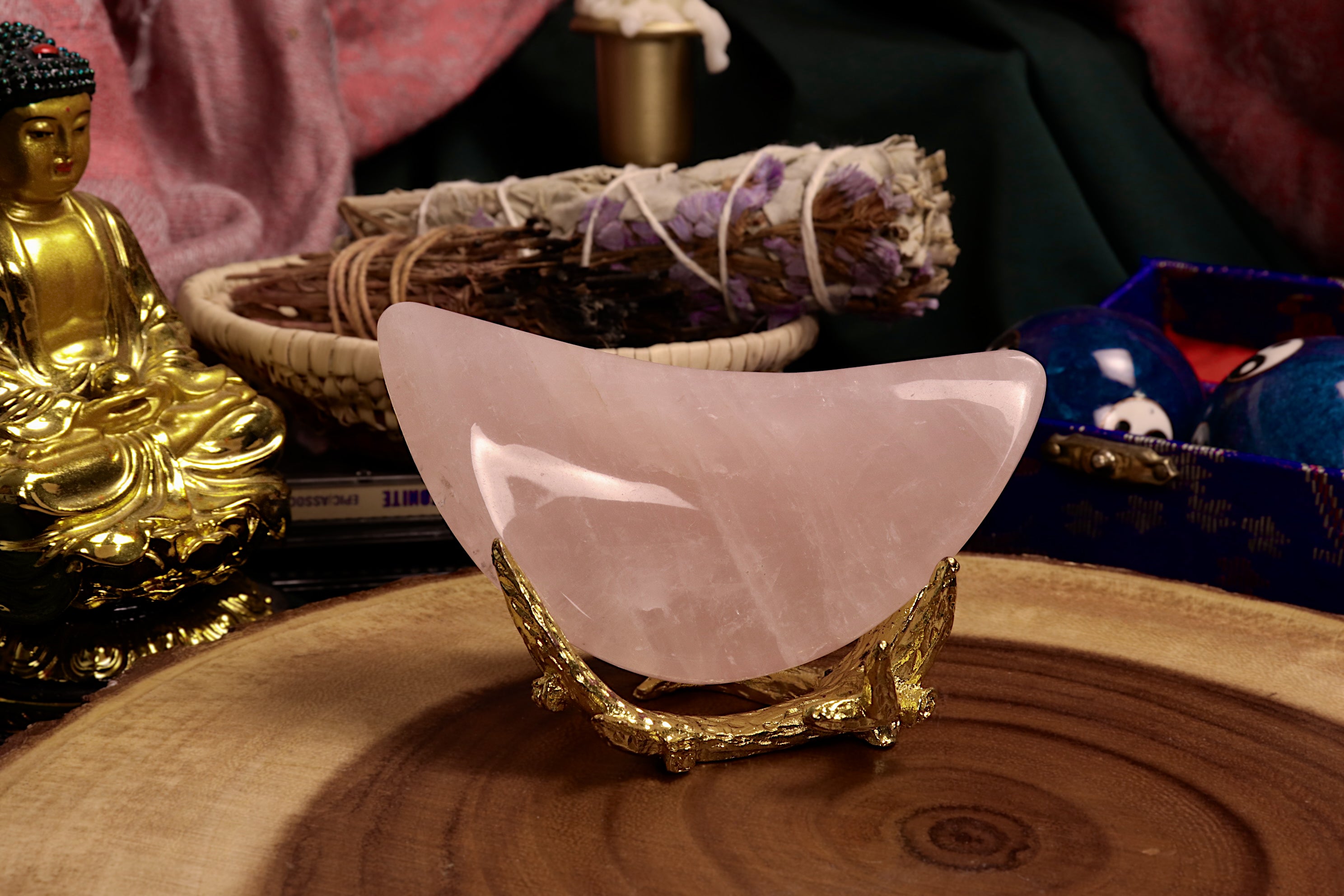Rose Quartz Moon Bowl