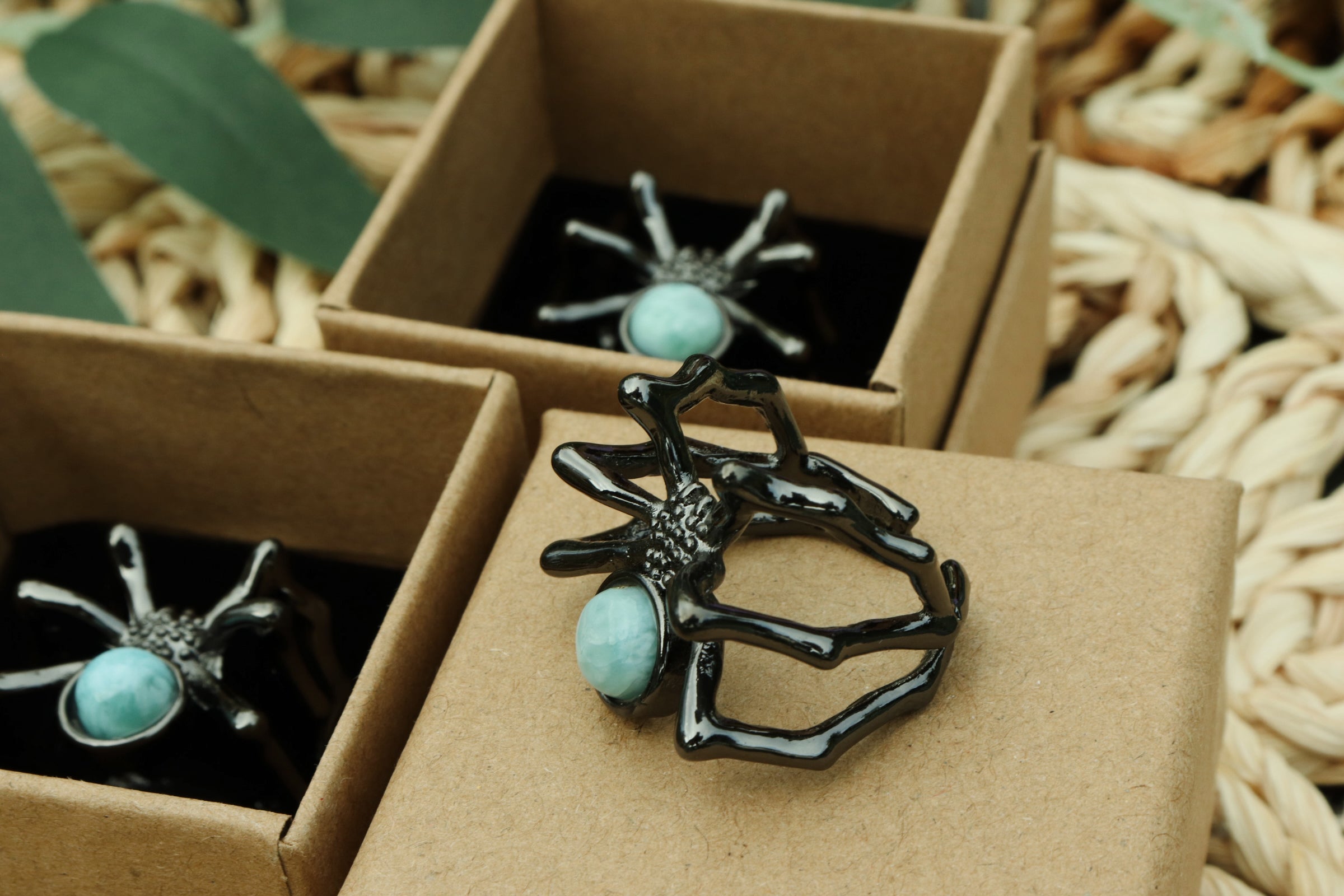 Larimar Spider Ring