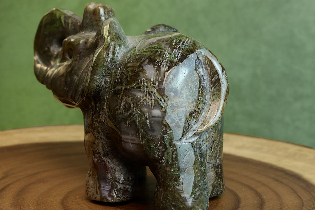 Moss Agate Elephant