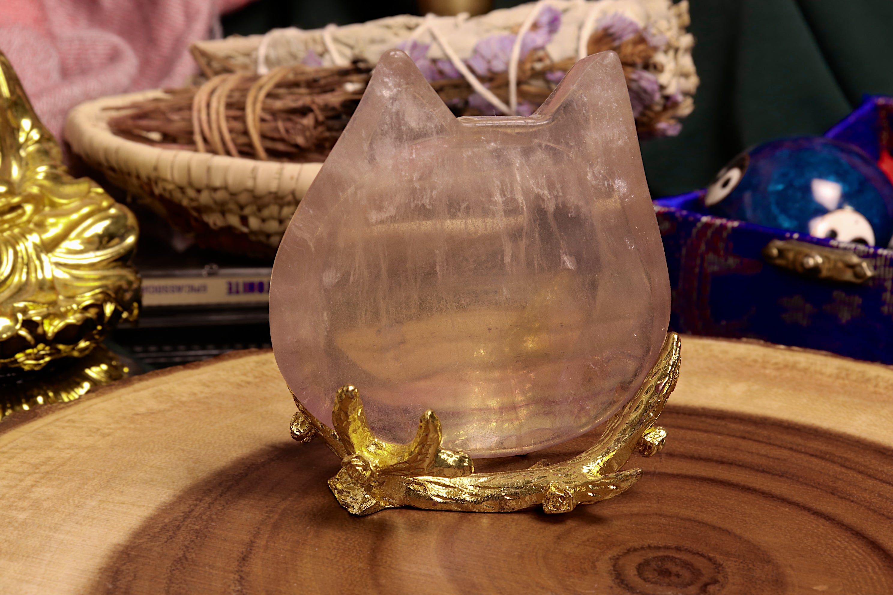 Purple Fluorite Kitty Bowl