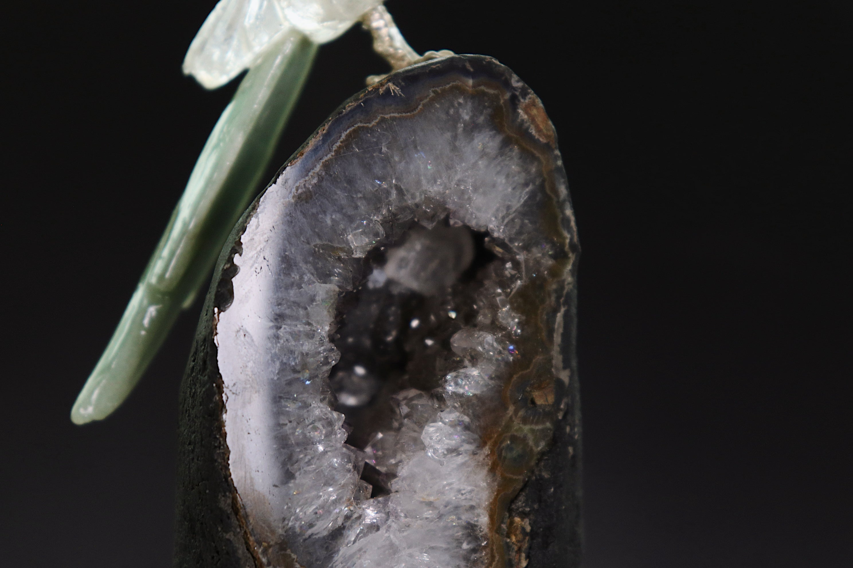 Quartz & Aventurine Bird on Amethyst Base