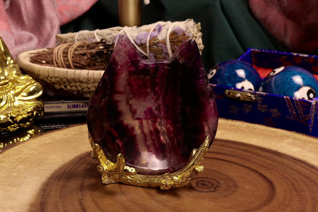 Purple Fluorite Kitty Bowl