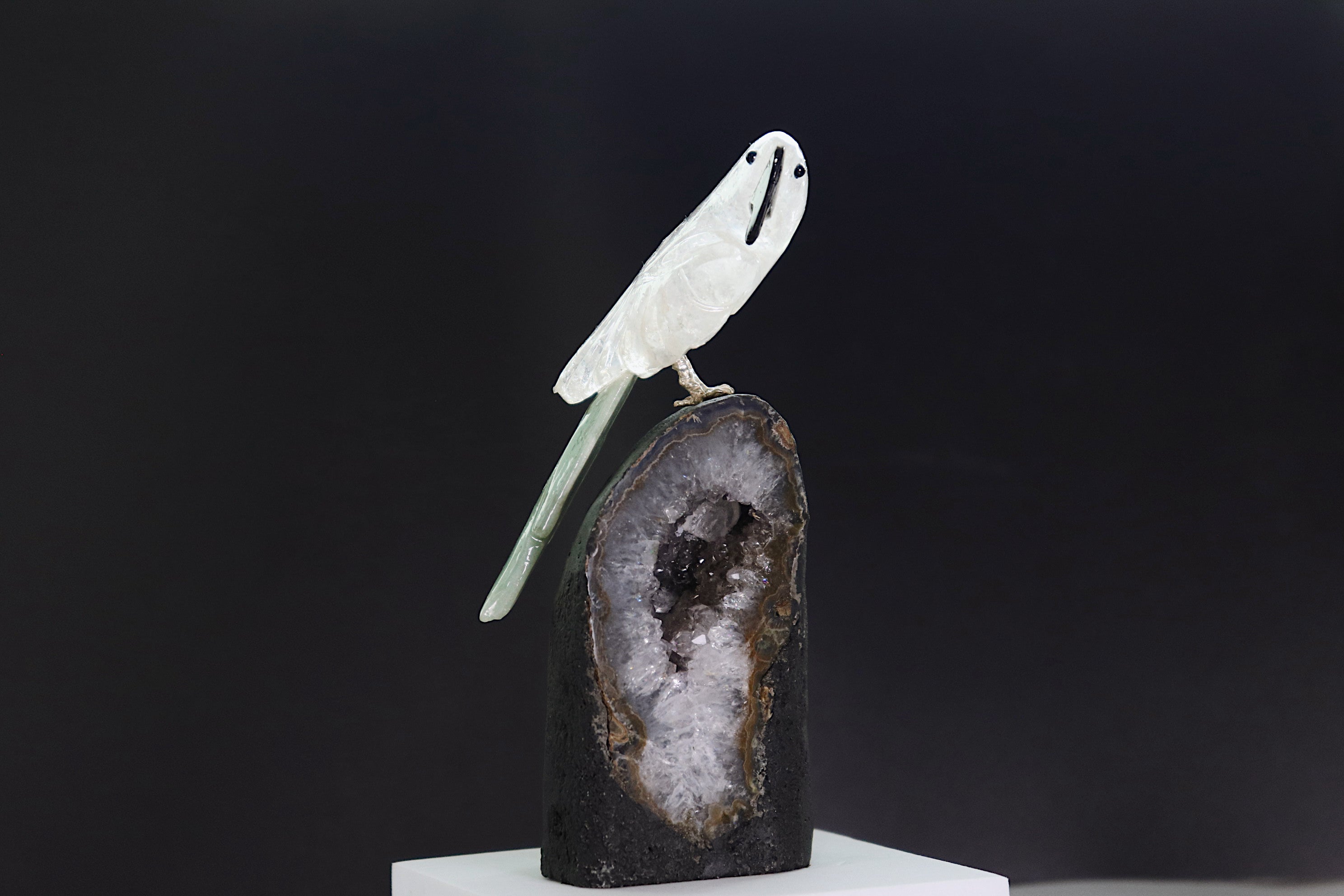Quartz & Aventurine Bird on Amethyst Base
