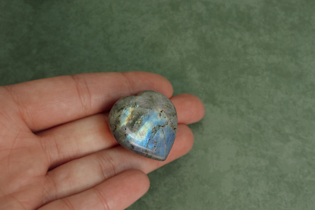 Labradorite Heart